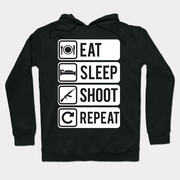 Seen from afar! Eat Sleep Shoot Repeat Hoodie by FAawRay